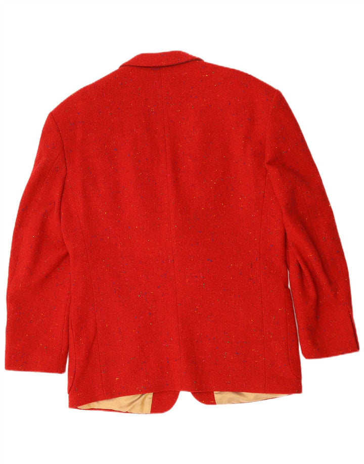 Vintage Herren-Blazer mit 3 Knöpfen, Gr. 40, groß, rot gefleckt