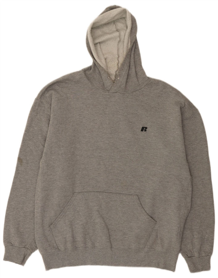 Russell Athletic Herren-Kapuzenpullover, groß, graue Baumwolle