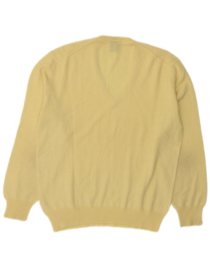 Mapier Herren-Pullover mit V-Ausschnitt aus mittelgelber Wolle