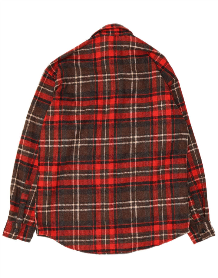 Vintage Herren Flanellhemd Große rote Karowolle