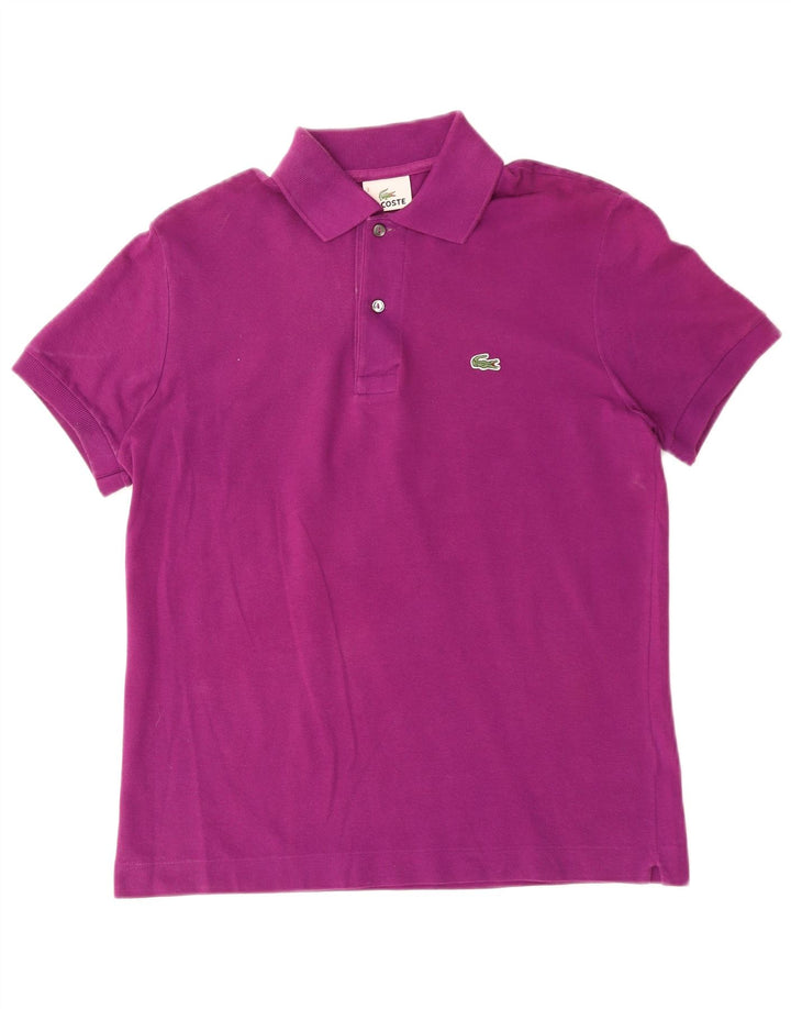 Lacoste Herren-Poloshirt, Größe 3, klein, lila Baumwolle