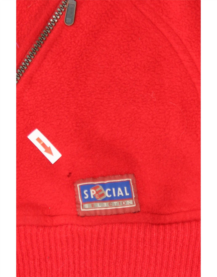 Silvy Herren-Fleecepullover mit Reißverschluss am Hals, großes rotes Fair-Isle-Polyester