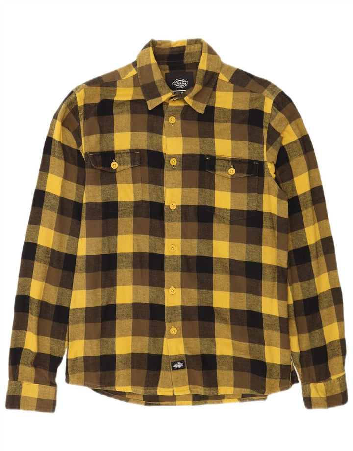 Dickies Herren-Flanellhemd, klein, gelb, kariert, Baumwolle