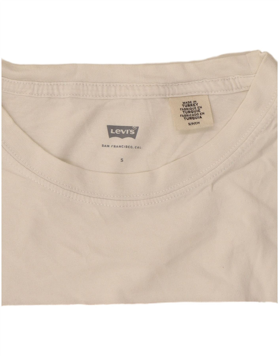LEVI'S Womens Oversized Graphic T-Shirt Top UK 10 Small Off White