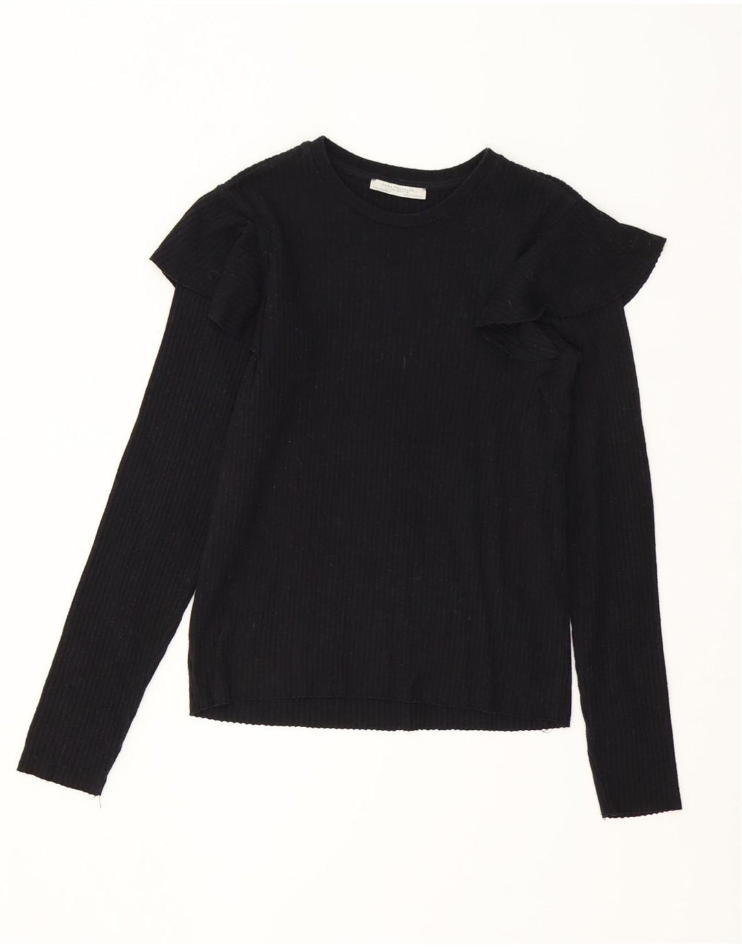 Zara Damenbluse Oberteil UK 12 Medium Schwarz