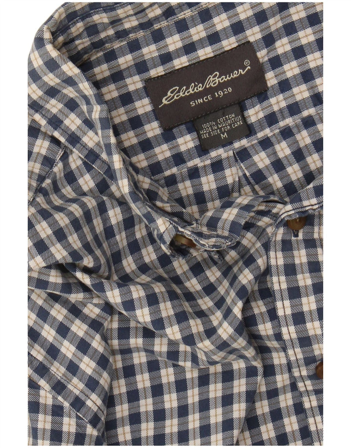 Eddie Bauer Herren-Flanellhemd aus mittelblau karierter Baumwolle