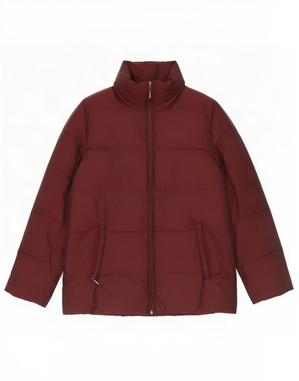 Zara Damen Wattierte Jacke UK 14 Medium Maroon