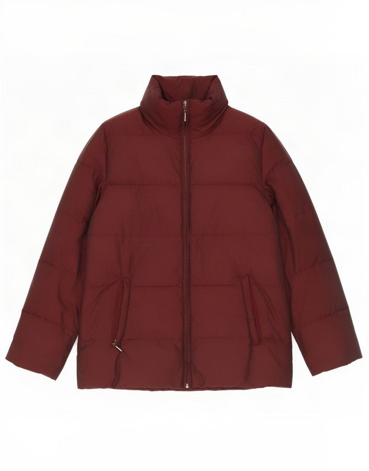Zara Damen Wattierte Jacke UK 14 Medium Maroon