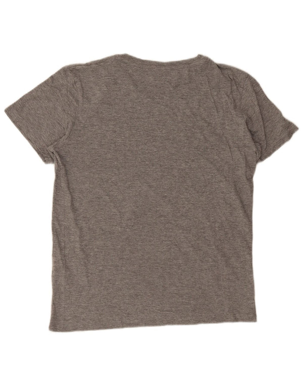 Jack & Jones Damen Grafik-T-Shirt-Oberteil UK 12 Mittelgraue Baumwolle
