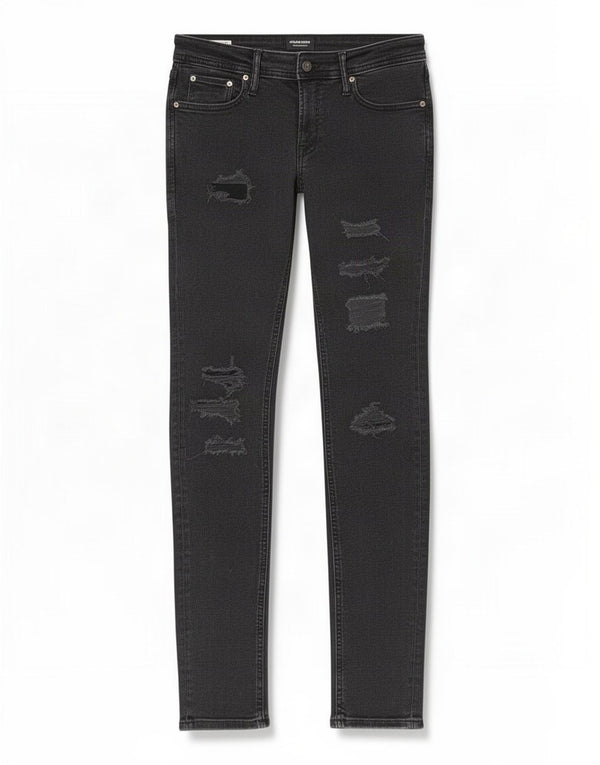 Jack & Jones Herren Liam Distressed Skinny Jeans W32 L32 Graue Baumwolle