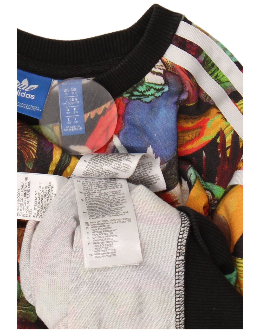 Adidas Damen-Sweatshirt in Übergröße, Gr. 6, XS, mehrfarbig, tropisch