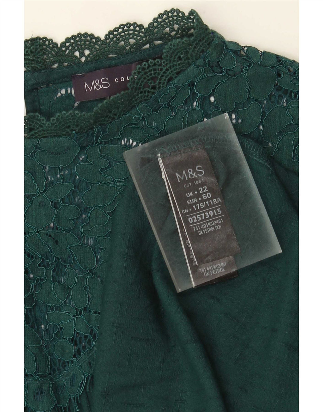 Marks & Spencer Damen Bluse Top UK 22 3XL Grüne Viskose