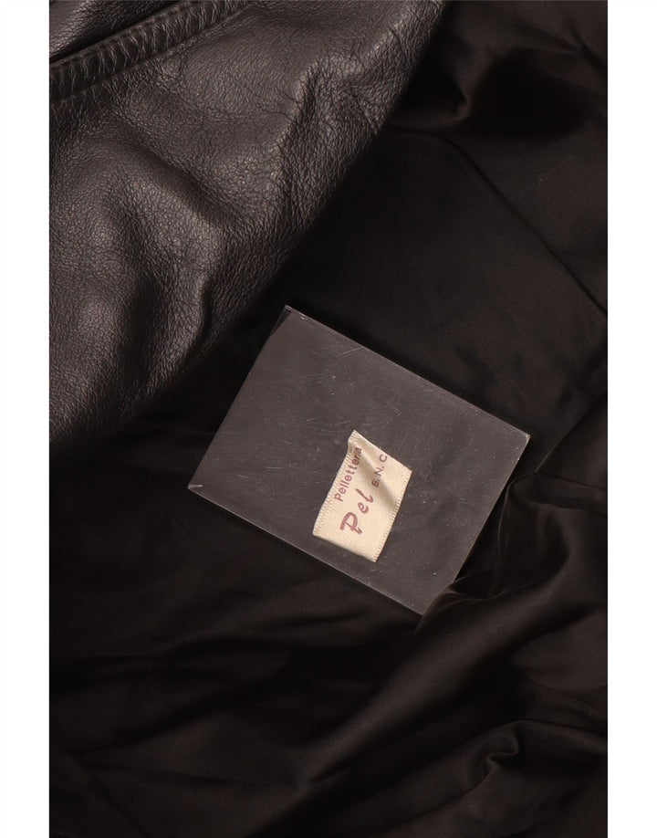 PELLETTERIA Damen Lederjacke UK 20 2XL Schwarzes Leder