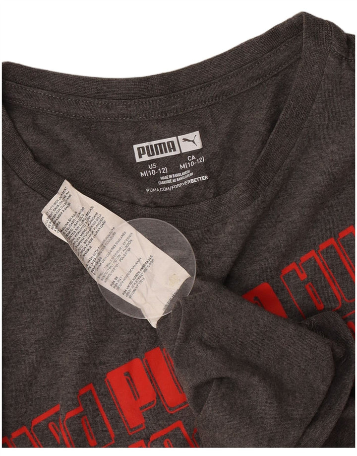 Puma Grafik-T-Shirt für Jungen, 10–11 Jahre, mittelgraue Baumwolle