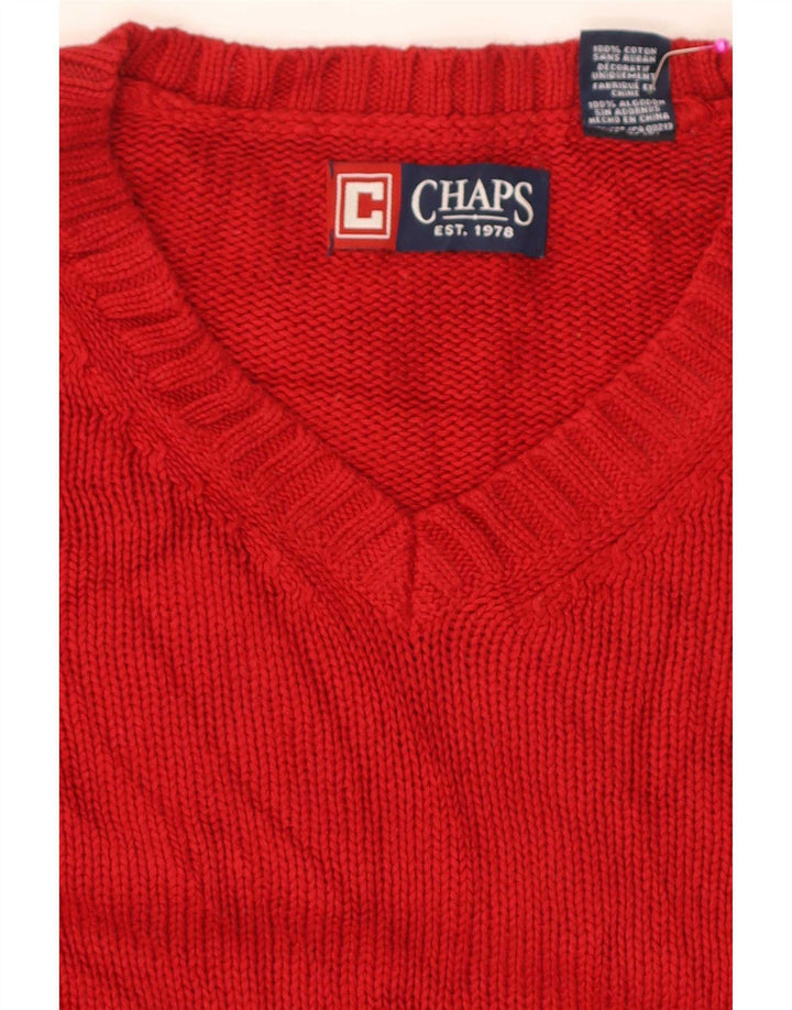 Chaps Herren-Pullover mit V-Ausschnitt, reguläre Passform, XL, rote Baumwolle