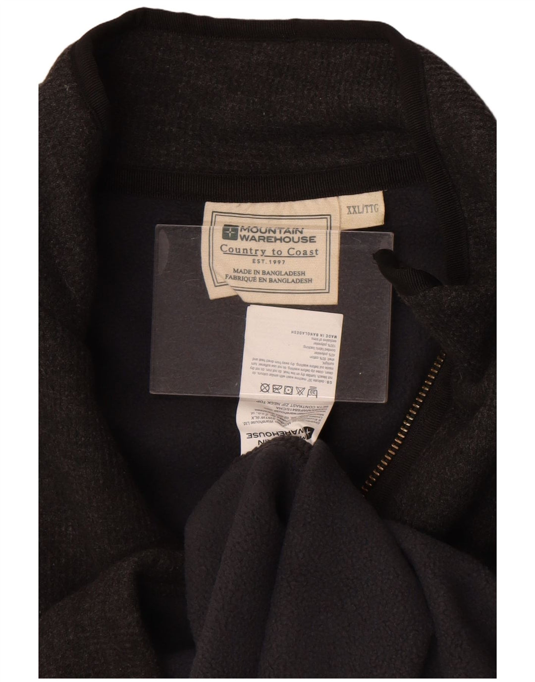 Mountain Warehouse Herren-Pullover mit Reißverschluss am Kragen, 2XL, graue Baumwolle