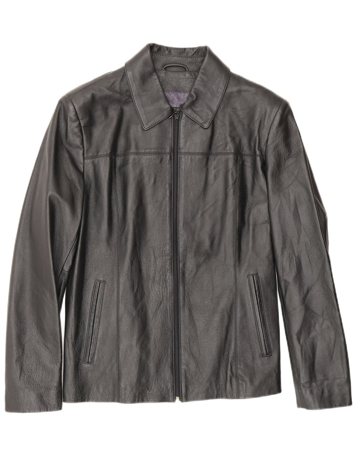 PRIVILEGI Womens Leather Jacket IT 46 Large Black Leather