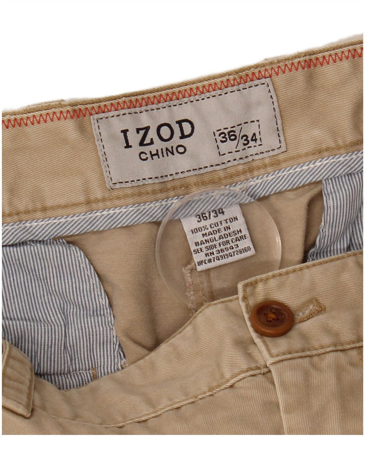 IZOD Herren gerade Chinohose W36 L34 Beige Baumwolle