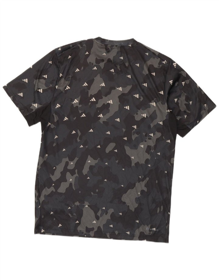 Adidas Herren Aeroready Graphic T-Shirt Top Medium Schwarz Camouflage Polyester