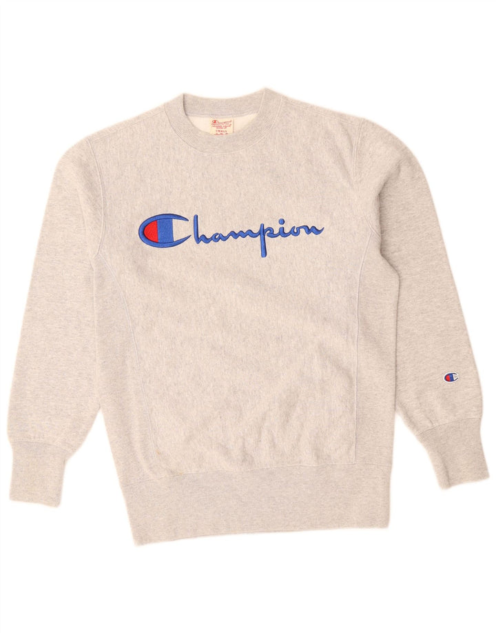 Champion Herren-Sweatshirt mit Grafik, klein, grau meliert, Baumwolle