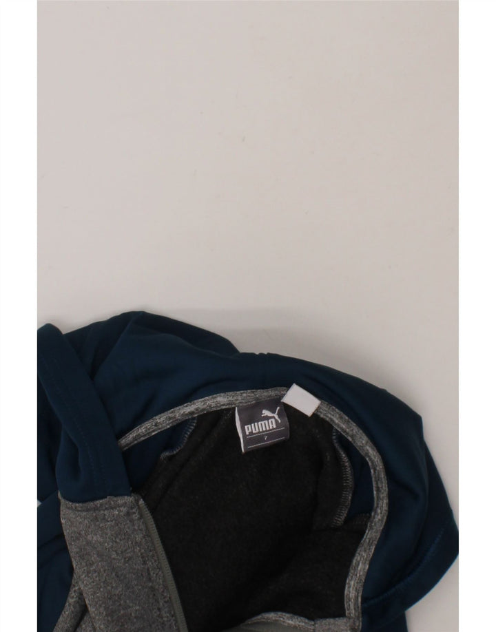 PUMA Boys Zip Hoodie Sweater 6-7 Years Grey Colourblock Polyester Vintage Puma and Second-Hand Puma from Messina Hembry 
