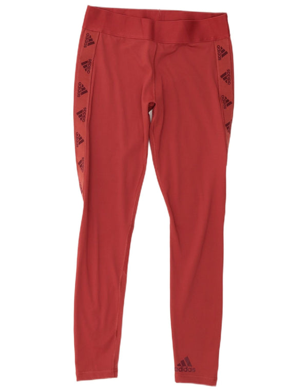 Adidas Damen Aeroready Graphic Leggings UK 12/14 Mittelrot