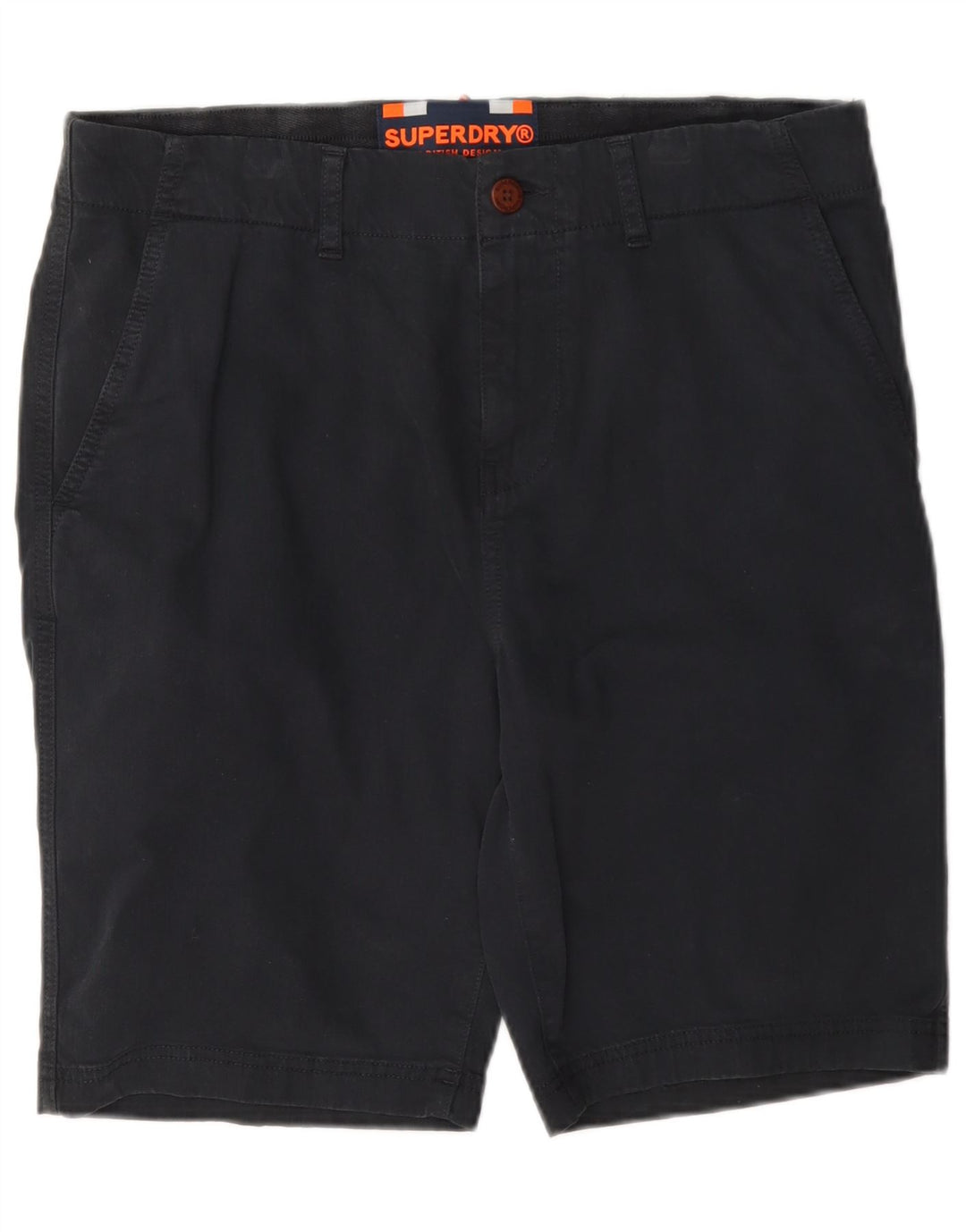 Superdry Herren-Chinoshorts W32, mittelmarineblaue Baumwolle