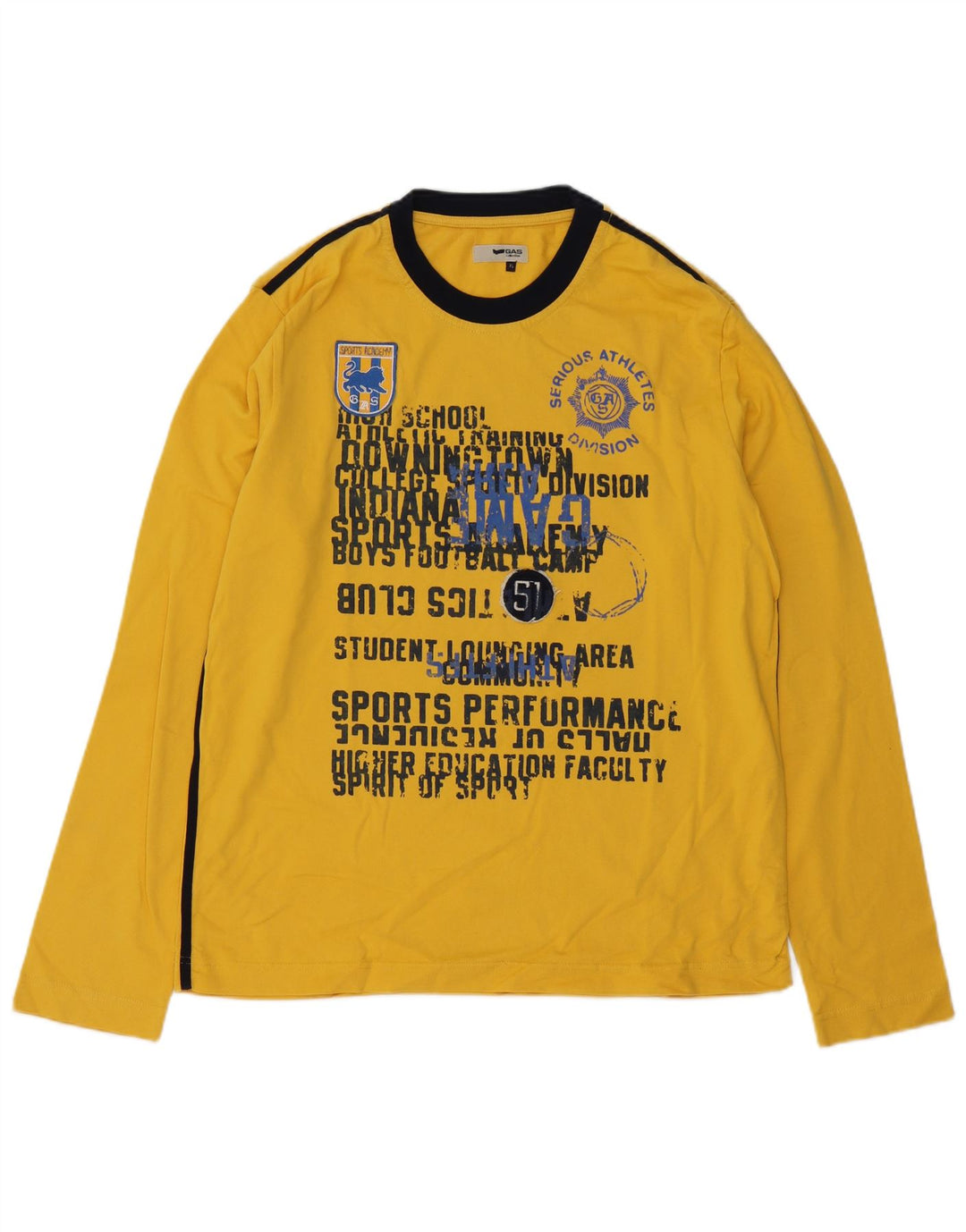 Gas Herren Graphic Top Langarm XL Gelb Farbblock