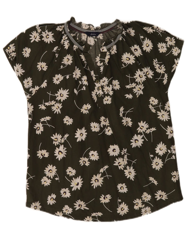 Joules Damen-Blusenoberteil, UK 6, XS, Khaki, Blumenmuster, Baumwolle