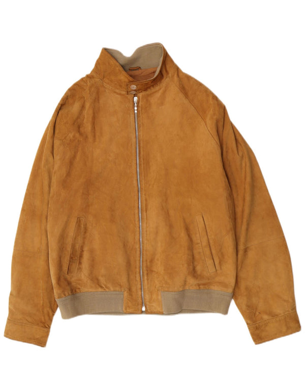 Gerani Herren Wildleder Bomberjacke IT 56 3XL Beige Leder