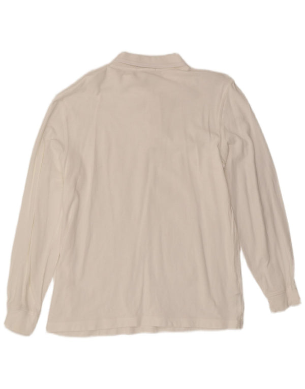 Fred Perry Herren-Langarm-Poloshirt, große weiße Baumwolle