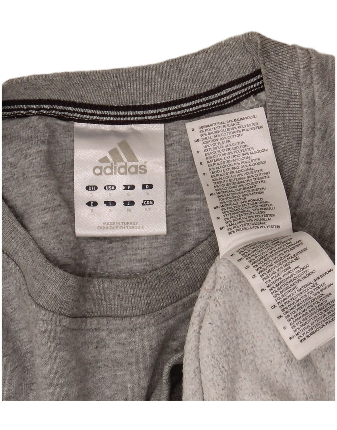 ADIDAS Herren Sweatshirt Pullover Small Grau Baumwolle