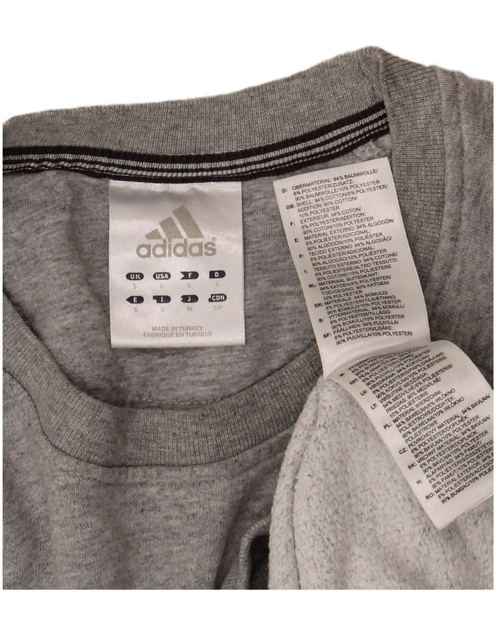 ADIDAS Herren Sweatshirt Pullover Small Grau Baumwolle