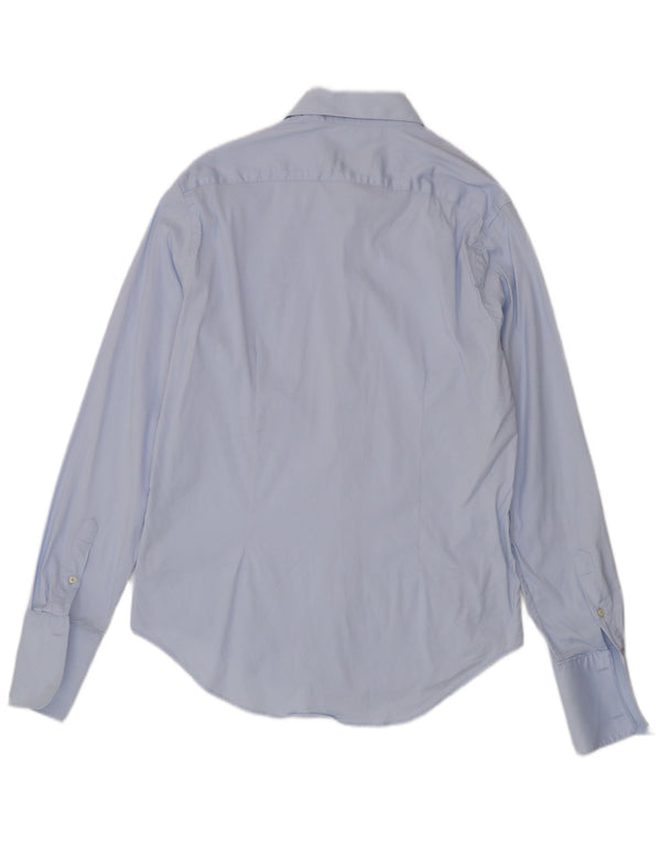Zara Herren-Slim-Fit-Formalhemd XL aus blauer Baumwolle