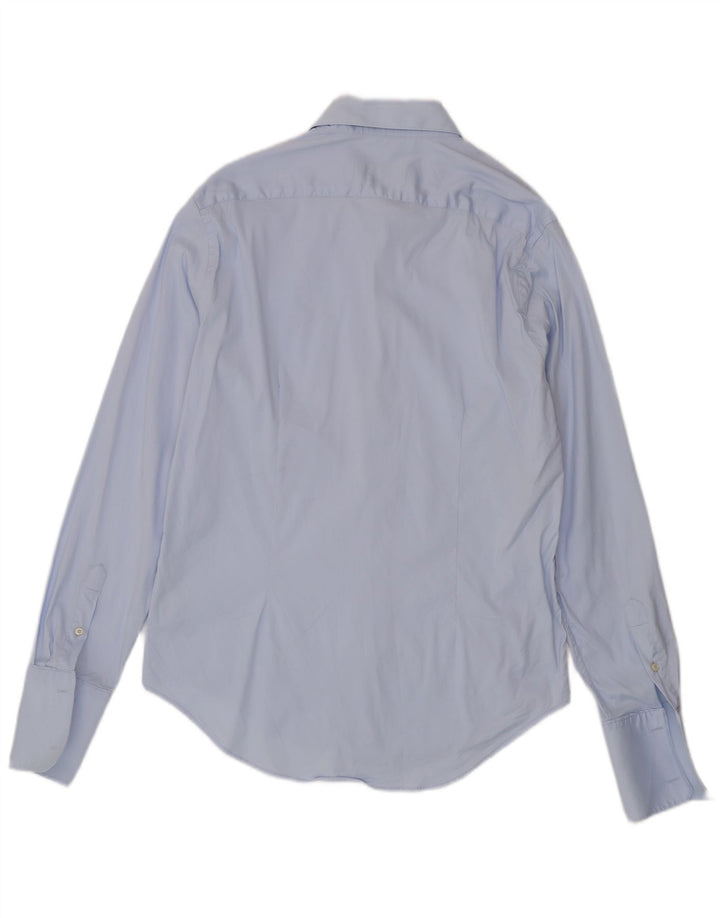 Zara Herren-Slim-Fit-Formalhemd XL aus blauer Baumwolle