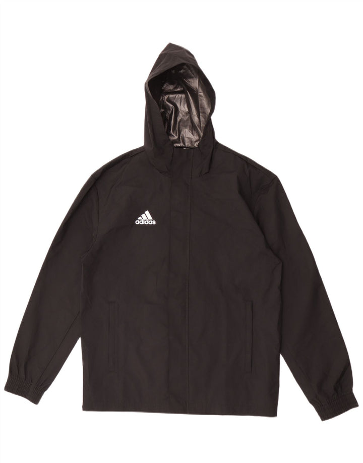 Adidas Herren Kapuzen-Regenjacke UK 36 Small Schwarz Polyester