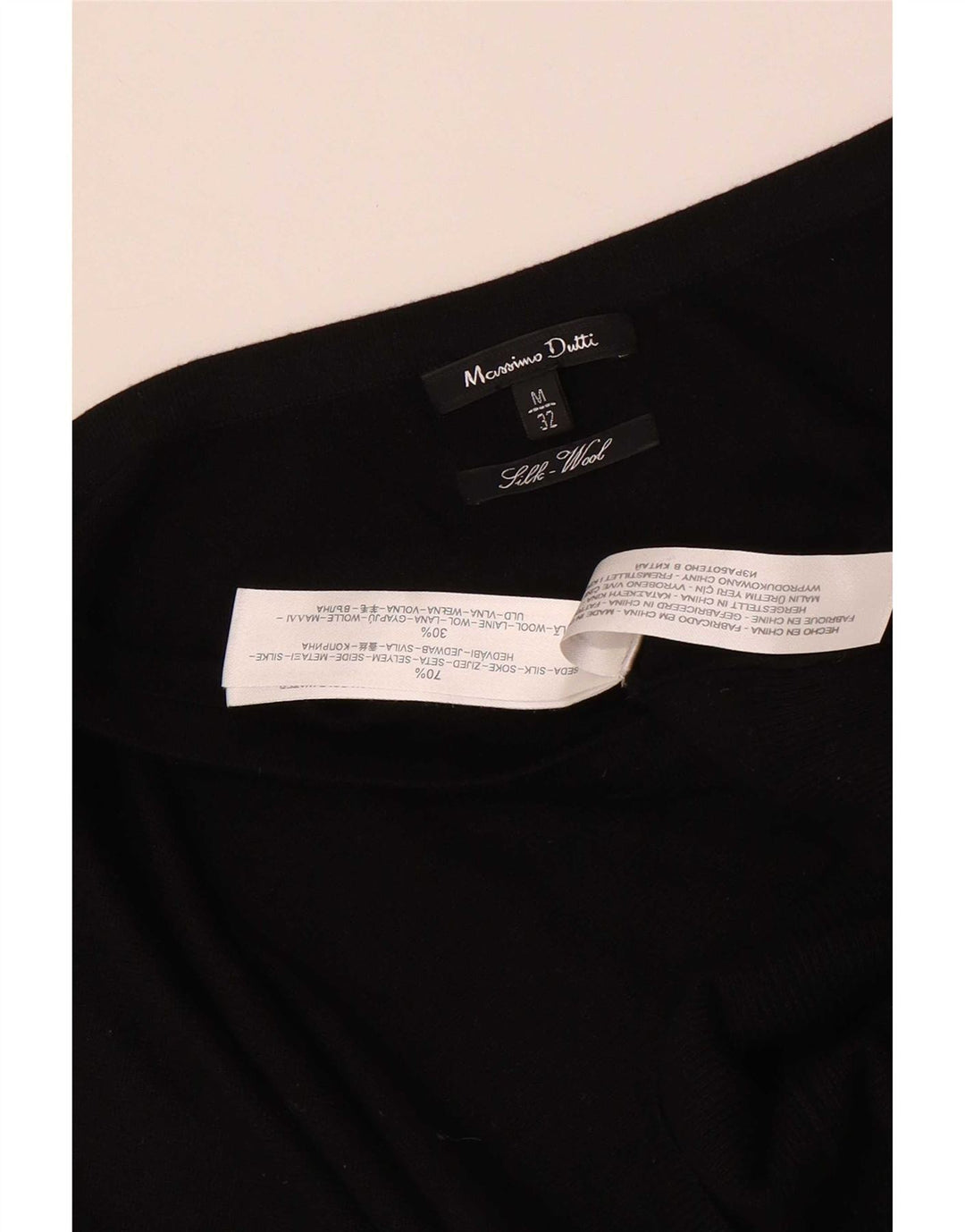 Massimo Dutti Damen One-Shoulder-Pulloverkleid UK 12 Mittelschwarze Seide