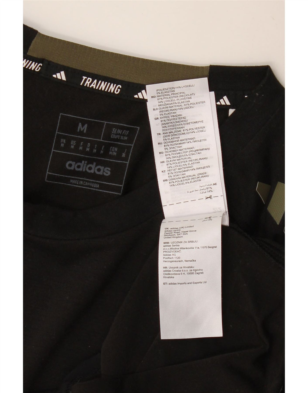 ADIDAS Herren Aeroready Slim Fit T-Shirt Top Medium Schwarz Polyester