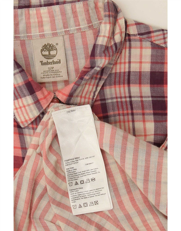 Timberland Damen-Hemd mit regulärer Passform, UK 10, klein, rot kariert, Baumwolle