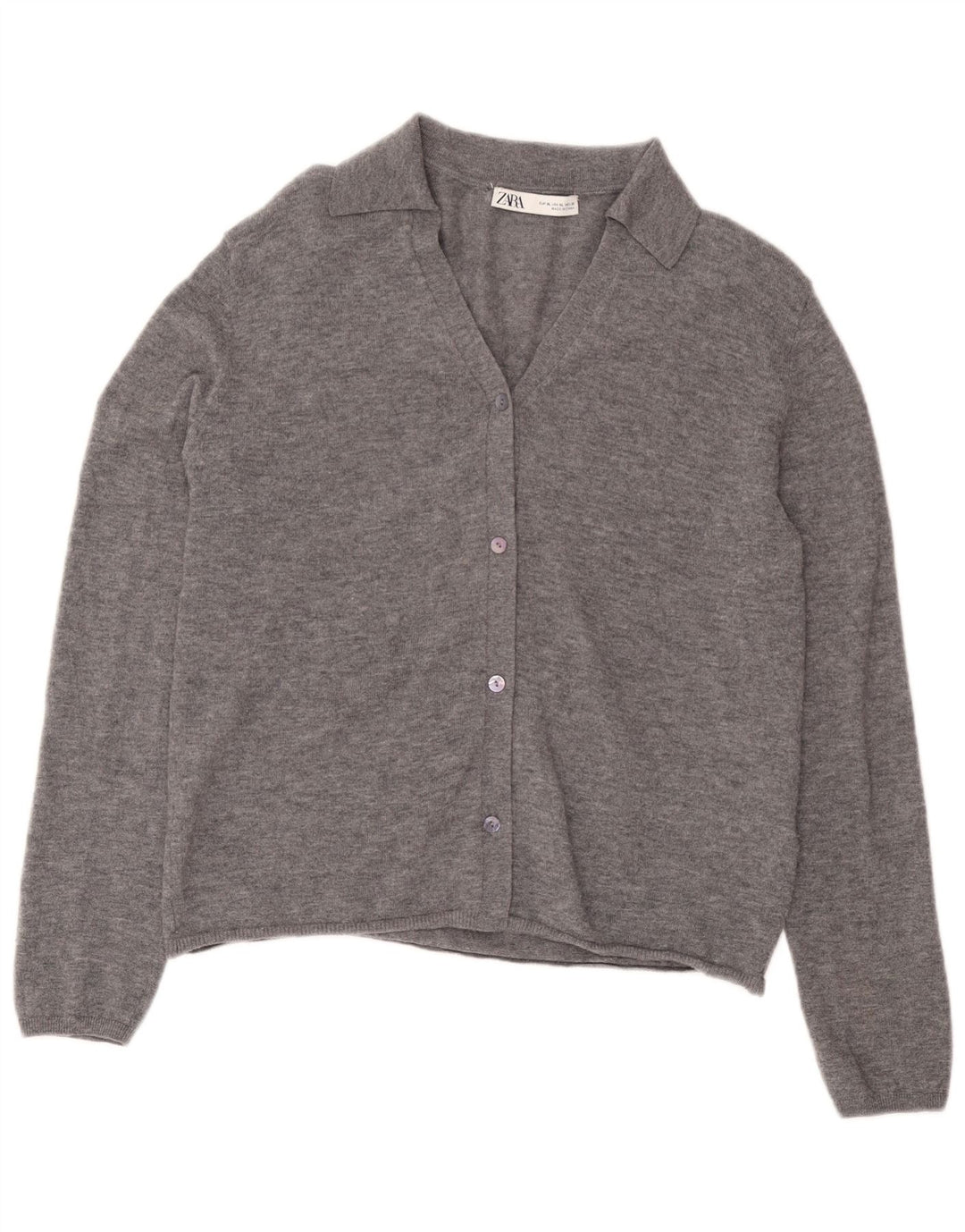 Zara Damen Strickjacke UK 18 XL Graue Wolle