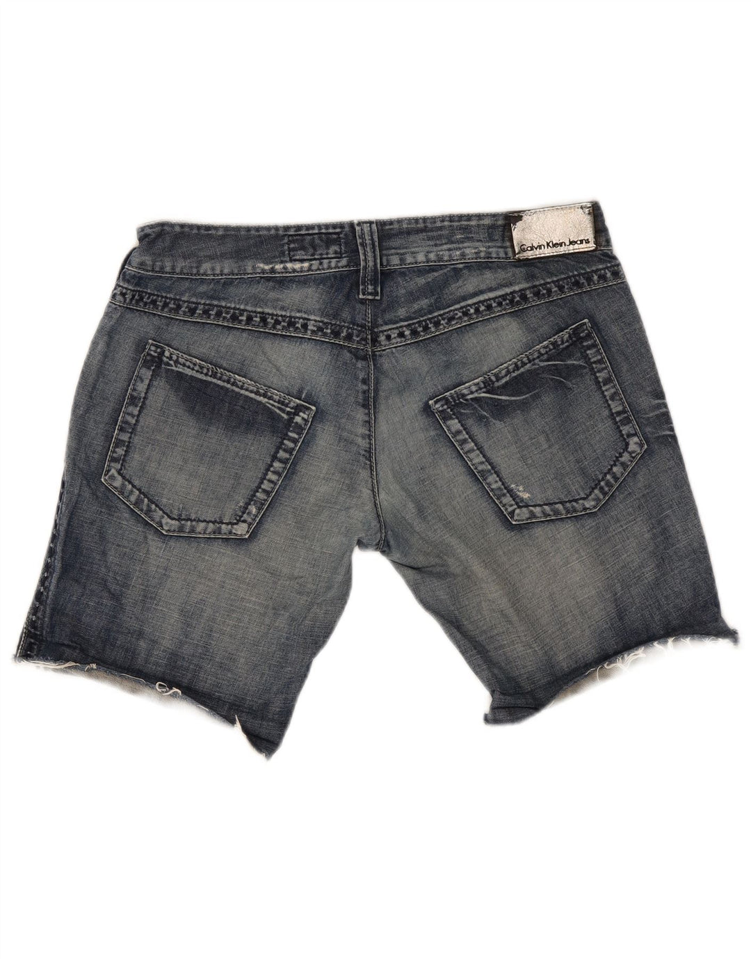 Calvin Klein Damen Jeansshorts W30 mittelblaue Baumwolle