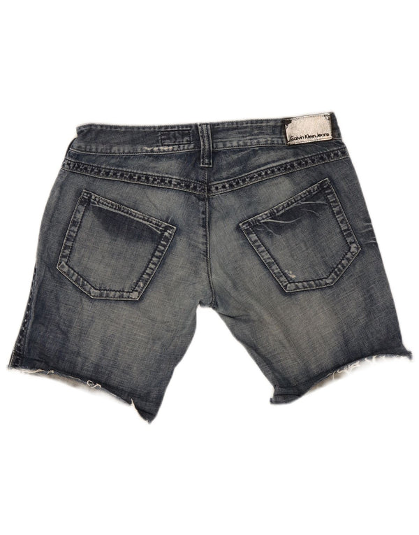 Calvin Klein Damen Jeansshorts W30 mittelblaue Baumwolle