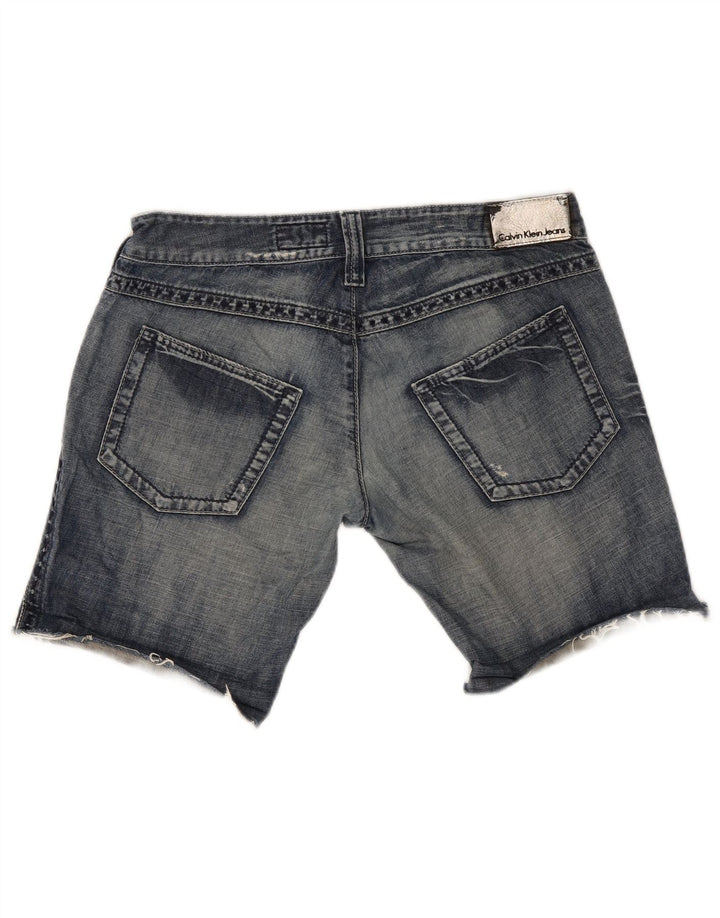 Calvin Klein Damen Jeansshorts W30 mittelblaue Baumwolle