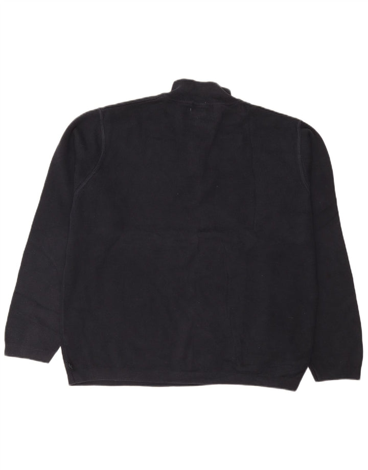 Marks & Spencer Herren Blauer Harbour-Pullover mit Reißverschluss am Hals, XL, Marineblau