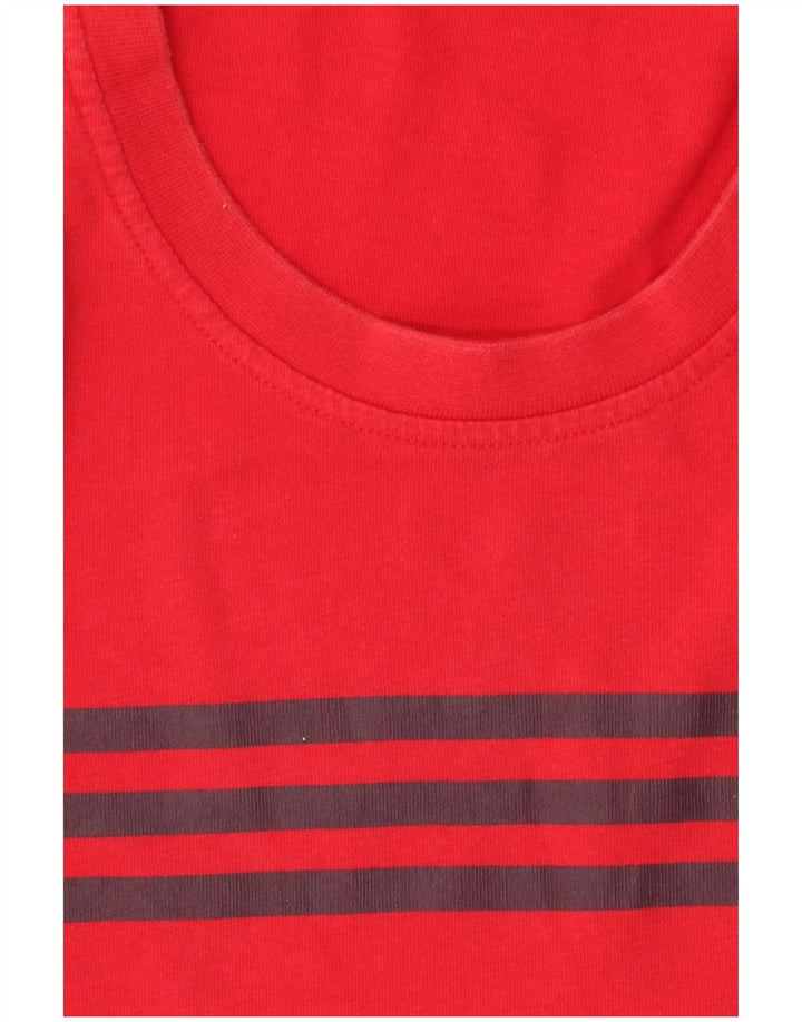 Adidas Herren Grafik T-Shirt Top Große rote Baumwolle