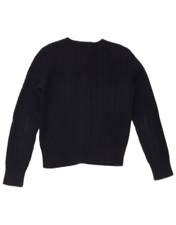 Polo Ralph Lauren Mädchen-Cardigan-Pullover, 8–9 Jahre, mittelmarineblaue Baumwolle