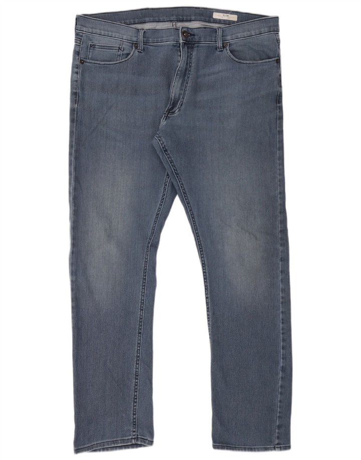 Marks & Spencer Herren Slim Jeans W38 L31 Blaue Baumwolle