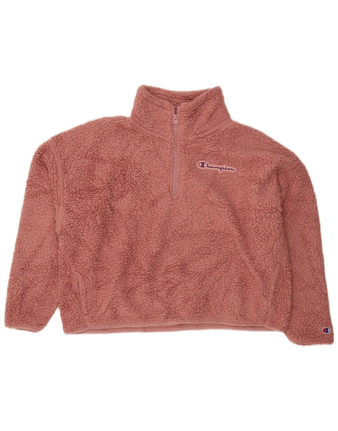 CHAMPION Damen-Fleecepullover in Übergröße, bauchfrei, mit Reißverschluss, UK 18, XL, Rosa