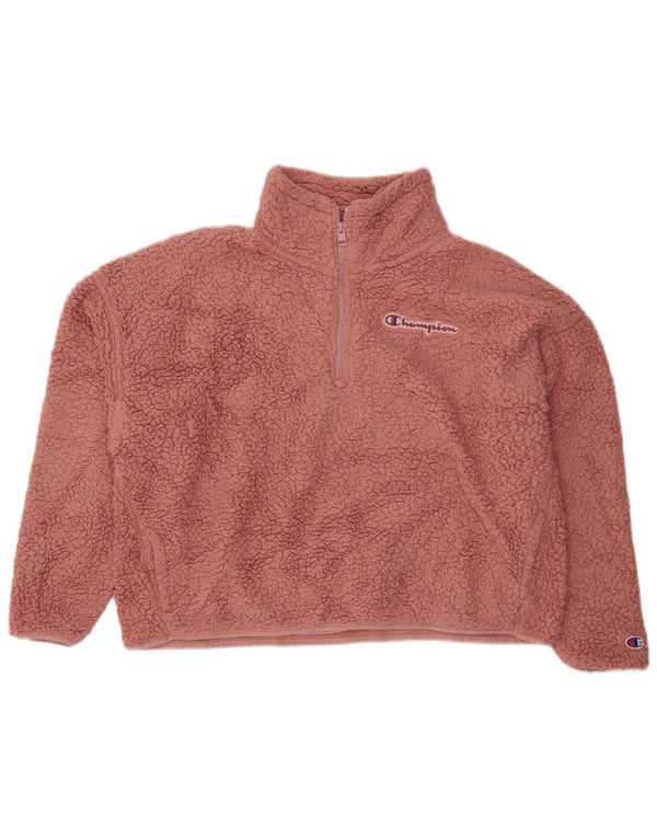 CHAMPION Damen-Fleecepullover in Übergröße, bauchfrei, mit Reißverschluss, UK 18, XL, Rosa
