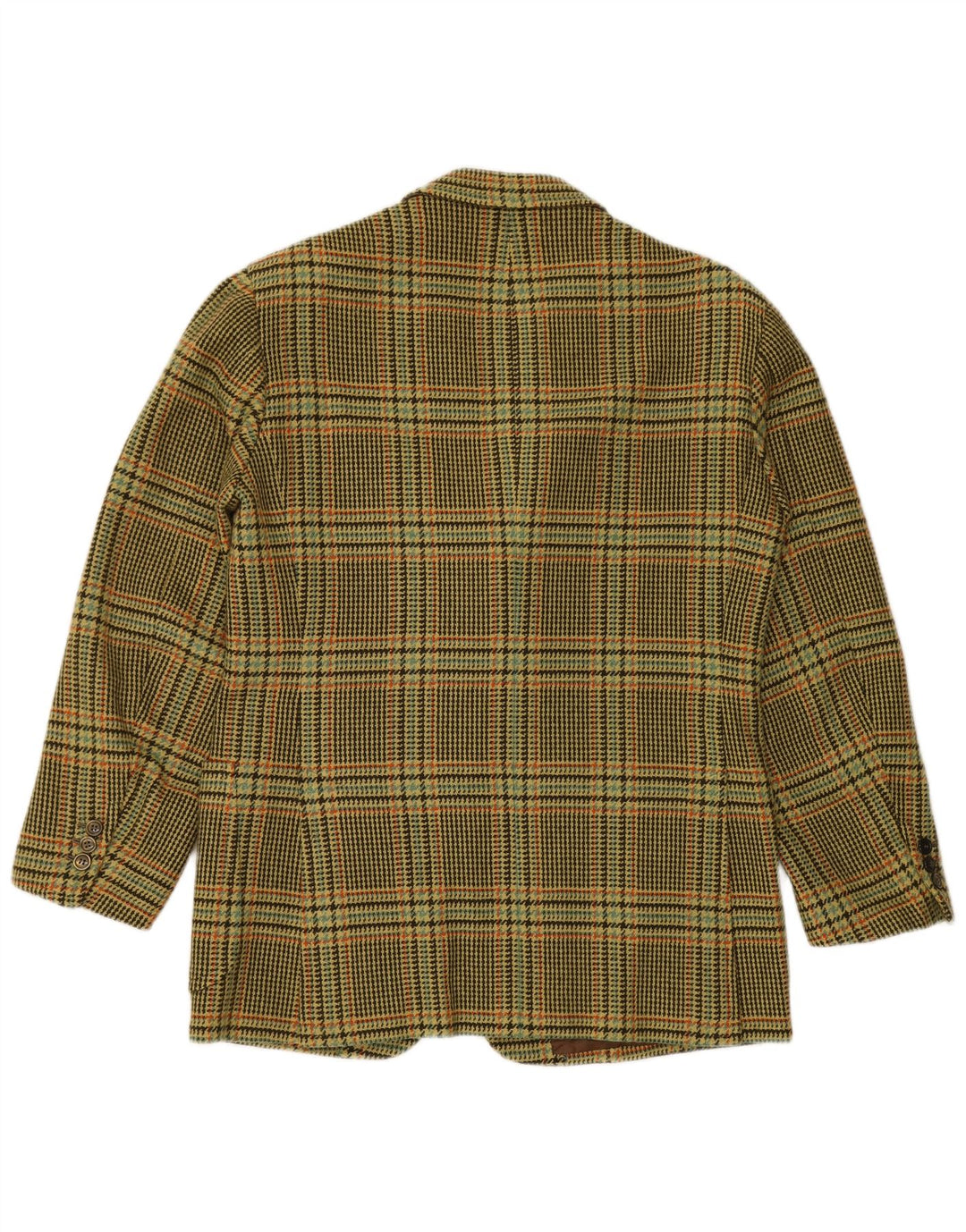 VINTAGE Herren 3-Knopf-Blazerjacke UK 38 Mittelgrüner Hahnentritt